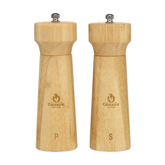 Peper-en-zoutstel Wooosh | FSC® Bamboe | Keramisch maalwerk