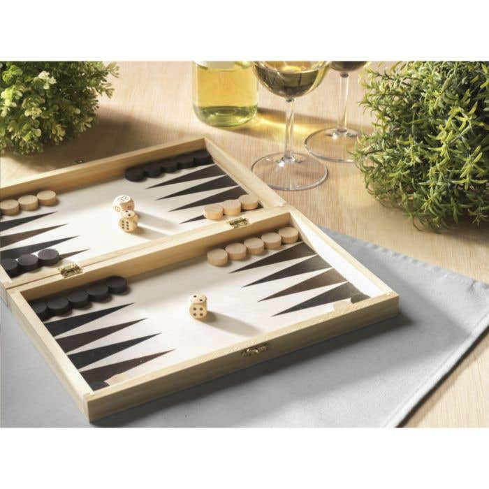 Backgammon game box | FSC® Dennenhout | Compleet spelset