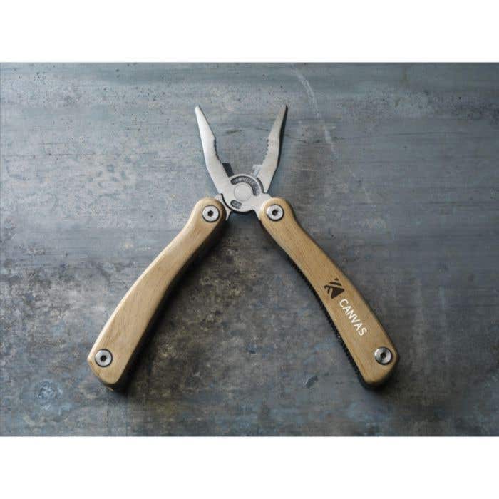 Multitool | Roestvrij staal | 11 functies | Beukenhouten greep