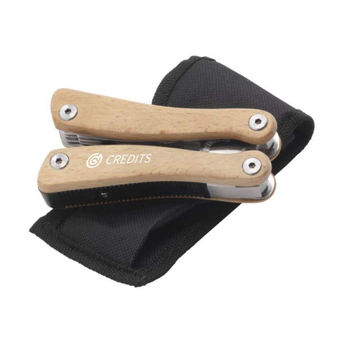 Multitool | Roestvrij staal | 11 functies | Beukenhouten greep