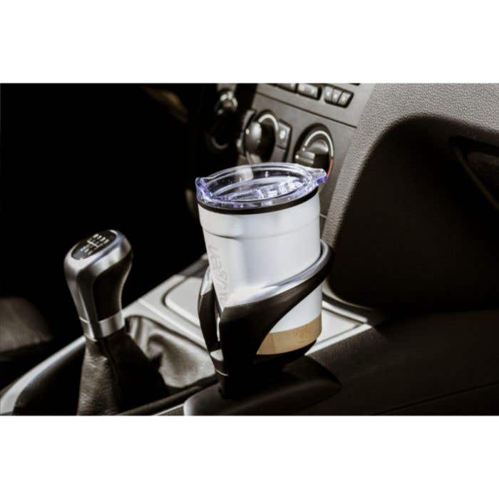 Thermosbeker | Gerecycled RVS | 350 ml | Bamboe onderzijde