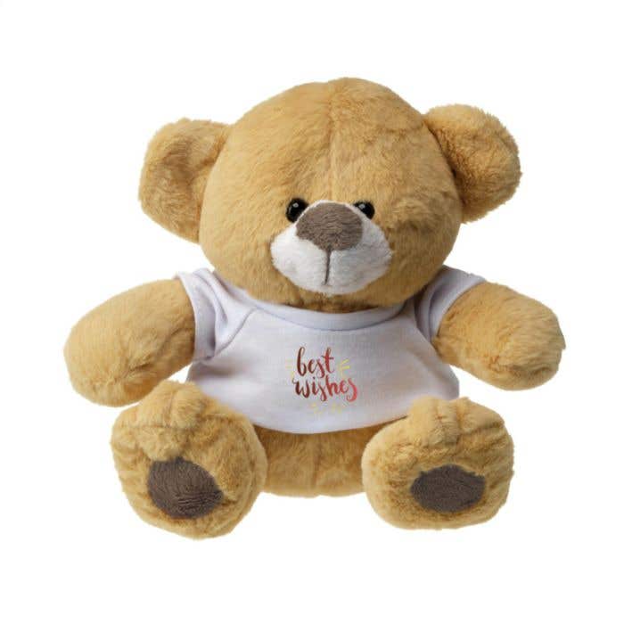 Knuffelbeer Izzy | Pluche | Met bedrukt T-shirt