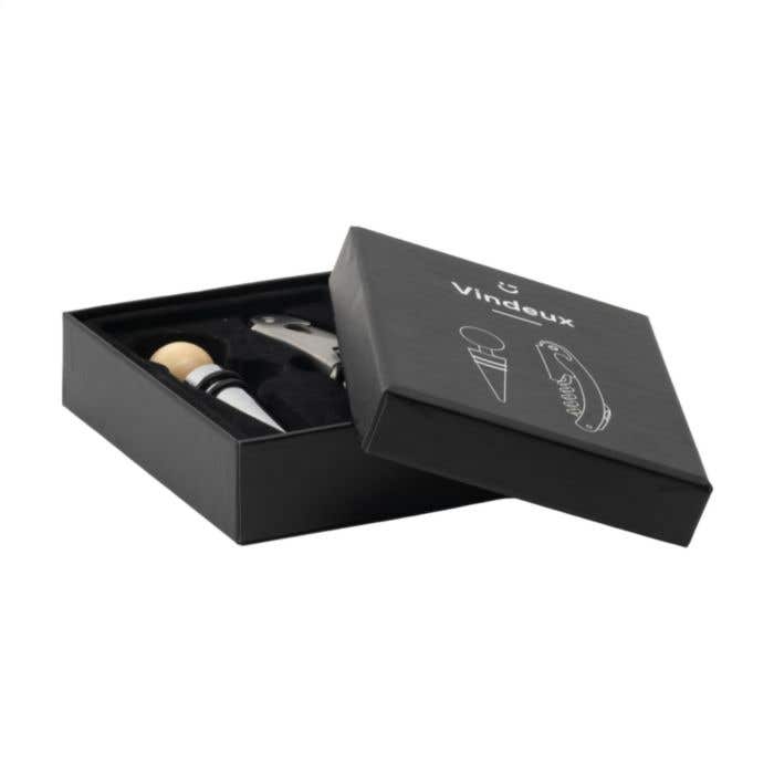 Wijngeschenkset Vindeux | 2-delig | Kelnersmes en flessenstopper