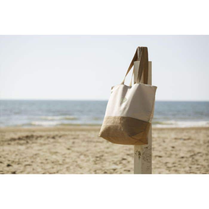 Strandtas | Jute en organisch katoen | 30 l