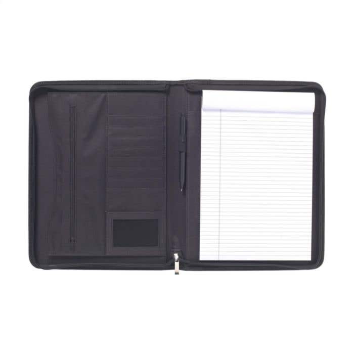 Documentenmap | Leer | A4 | Met schrijfblok en balpen