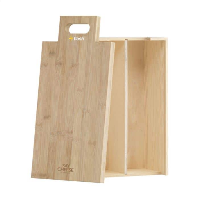 Wijnkist Say Cheese | FSC® Dennenhout | Bamboe deksel