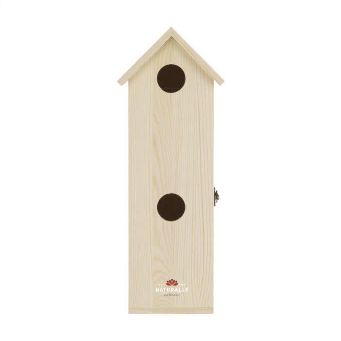 Wijnkist Rackpack Tweet | Grenenhout | Vogelhuisje