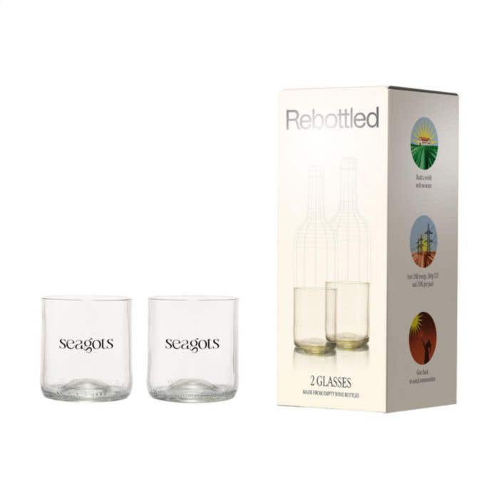 Rebottled® drinkglazenset Short | 2x 250 ml