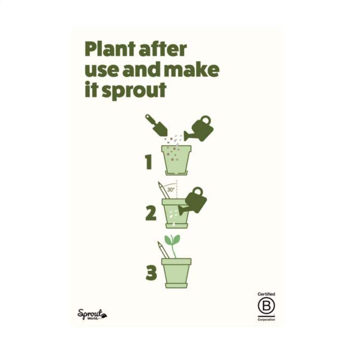 Potlood Sproutworld Unsharpened | Plantbaar | Met zaadjes