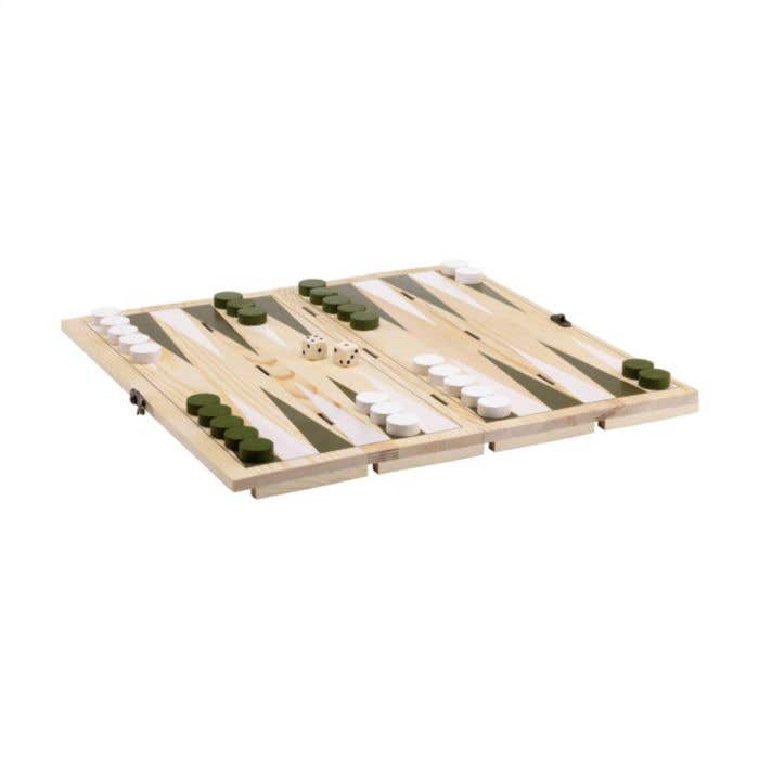 Wijnkist Backgammon | FSC® Dennenhout | 2-in-1