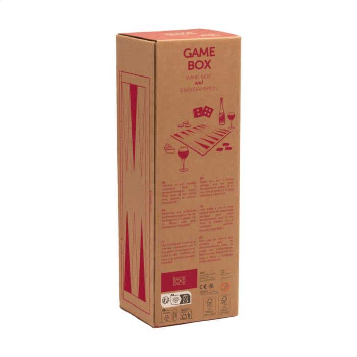 Wijnkist Backgammon | FSC® Dennenhout | 2-in-1