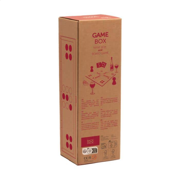 Wijnkist Gamebox Ludo | Dennenhout | 1 fles