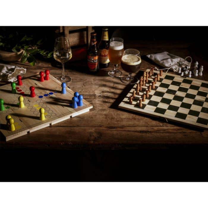 Wijnkist Rackpack Gamebox Chess | FSC® Hout | Met schaakspel