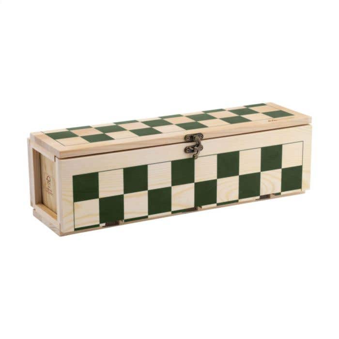 Wijnkist Rackpack Gamebox Checkers | FSC® hout | Met damspel