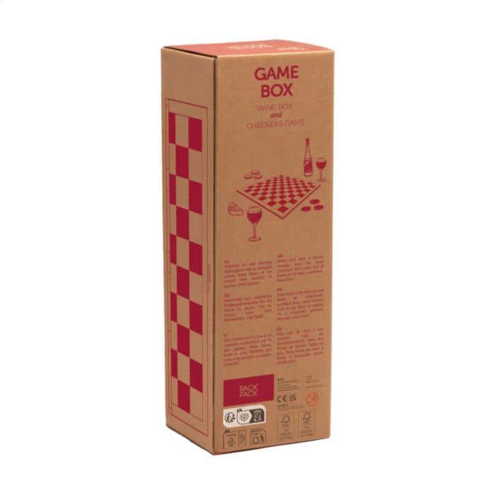 Wijnkist Rackpack Gamebox Checkers | FSC® hout | Met damspel