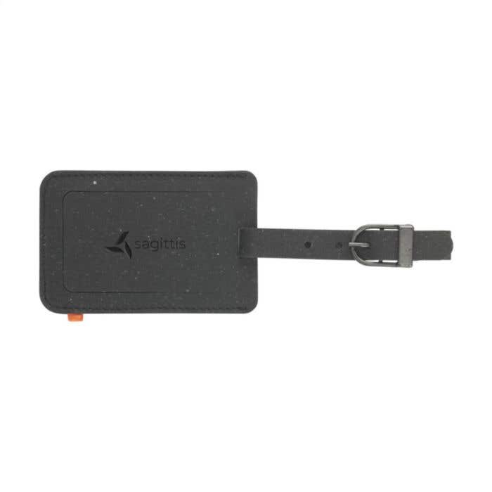 Bagagelabel | Gerecycled leer | Metalen gesp