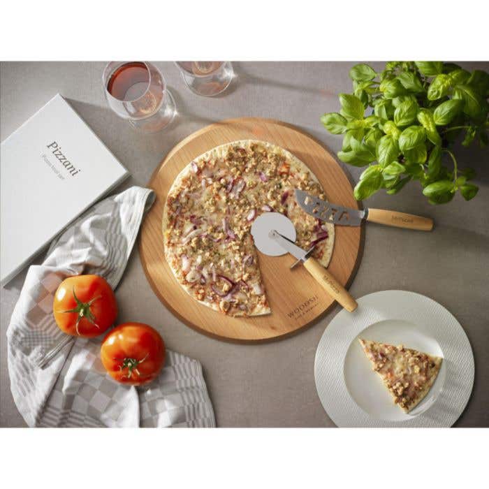 Pizzaset Wooosh | FSC® Beukenhout | Mes en snijder
