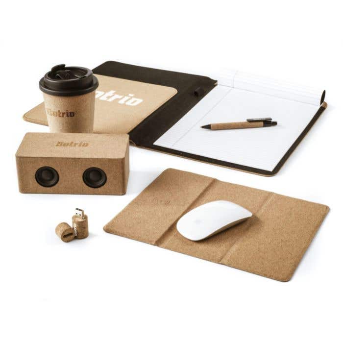 Muismat | Kurk | Draadloze oplader 10W | Telefoonstandaard
