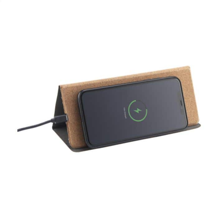 Muismat | Kurk | Draadloze oplader 10W | Telefoonstandaard