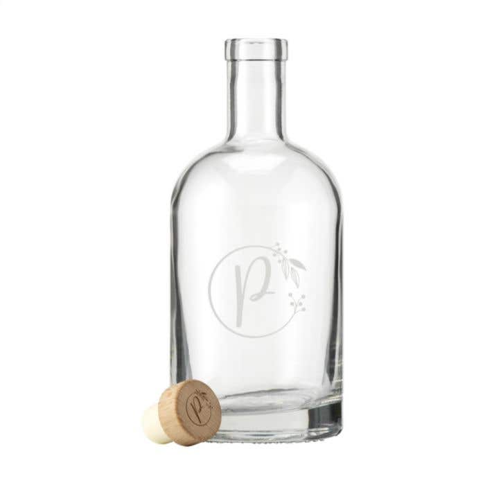 Drinkfles Helsinki | Glas | 700 ml | Houten dop