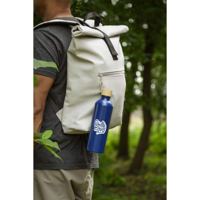 Drinkfles | Gerecycled RVS | 750 ml | Bamboe dop