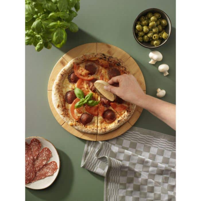 Snijplank | FSC® bamboe | Pizza-inkepingen