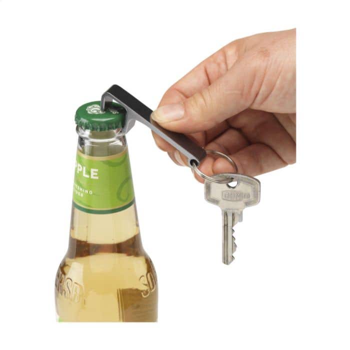 Sleutelhanger | Gerecycled aluminium | Opener en telefoonstandaard