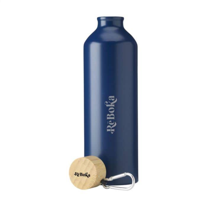Drinkfles | Gerecycled RVS | 750 ml | Bamboe dop