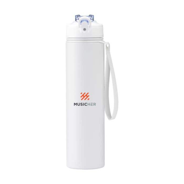 Drinkfles AquaSteel | RVS | 750 ml | Drinktuit met rietje
