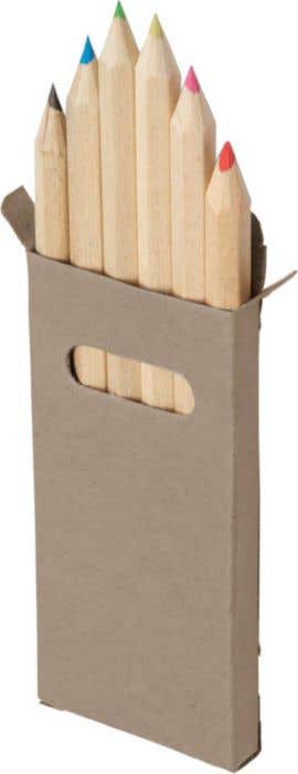 Naturel houten kleurpotloden [6 kleuren]
