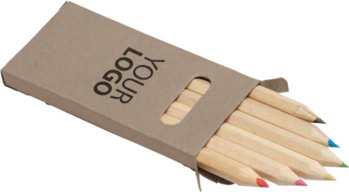 Naturel houten kleurpotloden [6 kleuren]