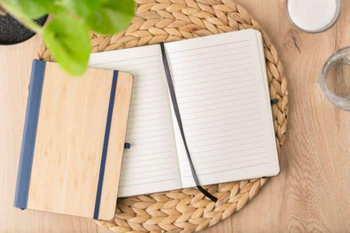 PU en bamboe notitieboek Dorita