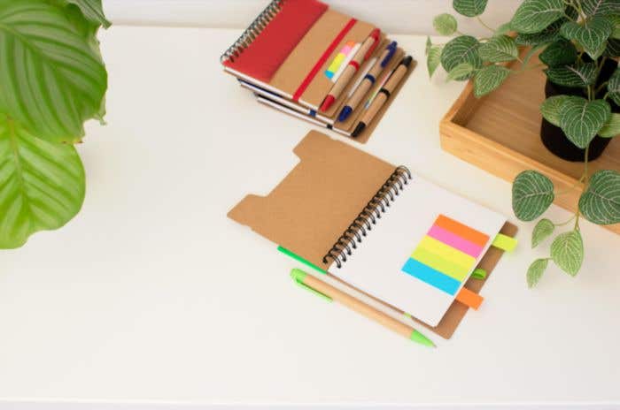 Notitieboek Eco-Wire | A5 | FSC® papier | 60 pagina's | Gelinieerd | Sticky notes