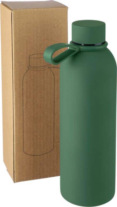 Drinkfles Sena | 500 ml | Gerecycled RVS | Dubbelwandig | Draaglus | Rubberen afwerking