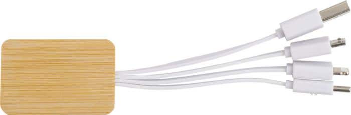 Oplaadkabel Brandan | Bamboe | 3-in-1