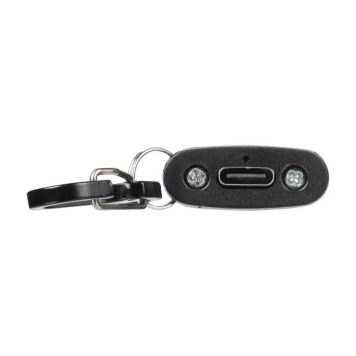Alarmlampje Alero | Gerecycled aluminium | Oplaadbaar | 90 dB alarm | Karabijnhaak