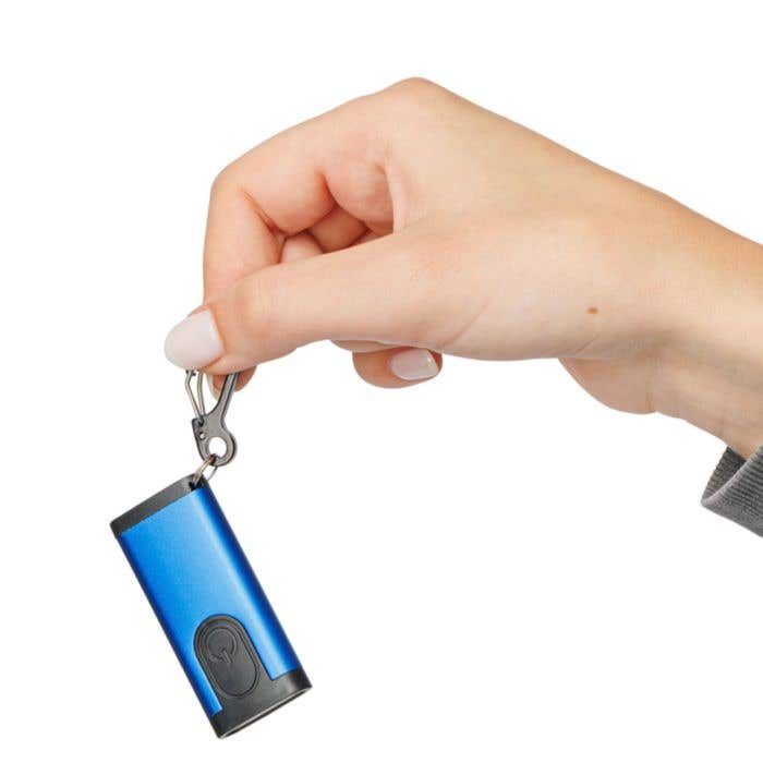 Alarmlampje Alero | Gerecycled aluminium | Oplaadbaar | 90 dB alarm | Karabijnhaak