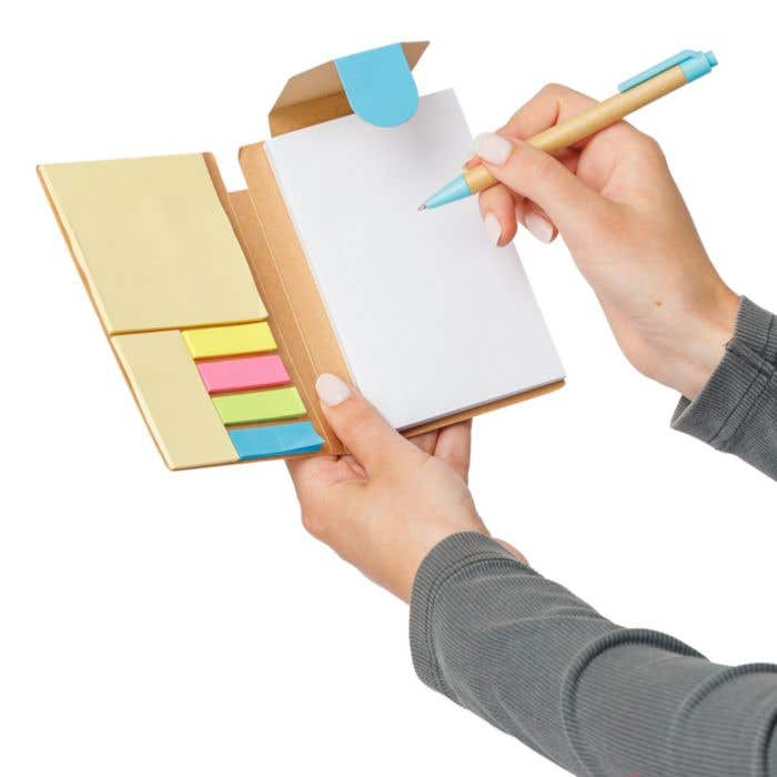 Notitieboek Quillo | A6 | 70 pagina’s | Blanco | Sticky notes