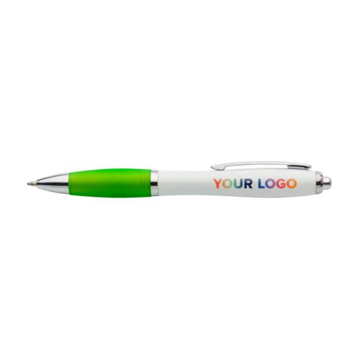 Balpen White Lac | Gerecycled | Gekleurde soft grip
