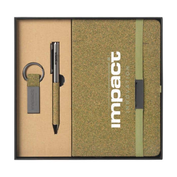 Geschenkset Signature TeaGround | Notitieboek, balpen en sleutelhanger | FSC® papier | In giftbox