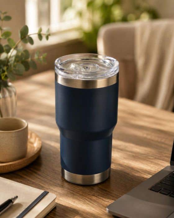 Reisbeker Ayen | 350 ml | Gerecycled RVS | Dubbelwandig | Schuifdeksel