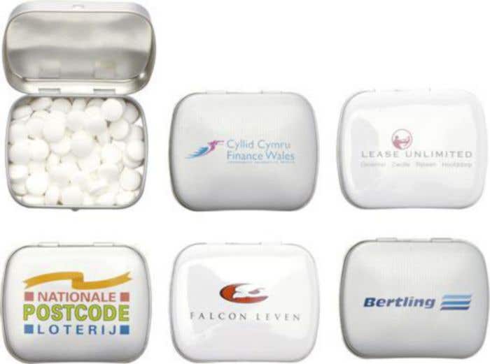 Scharnierblik met mintjes