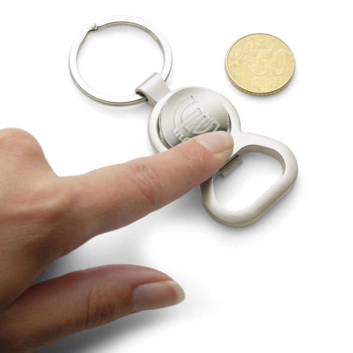 Sleutelhanger met opener en € 0,50 munt