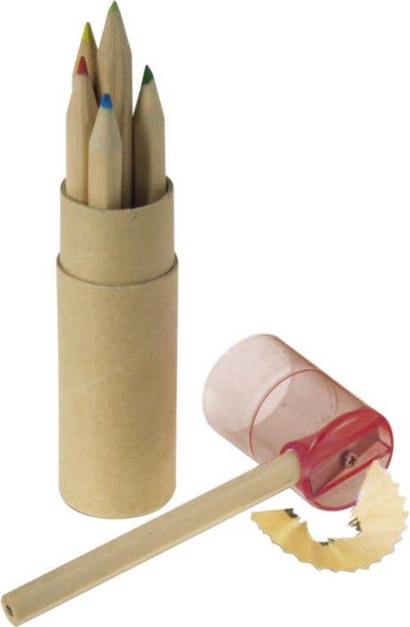 Kleurpotlodenset Libbie | 6 kleuren | Hout