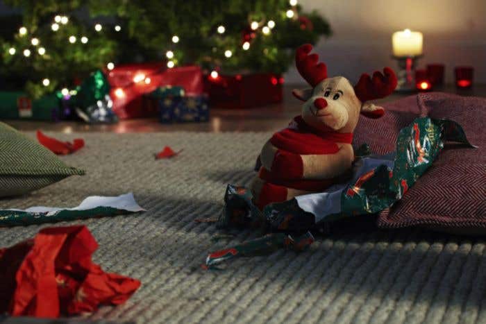 Kerstknuffel met fleecedeken