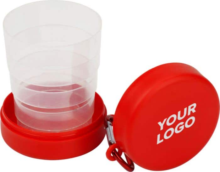 Drinkbeker Travelcup | 220 ml | Opvouwbaar | Karabijnhaak