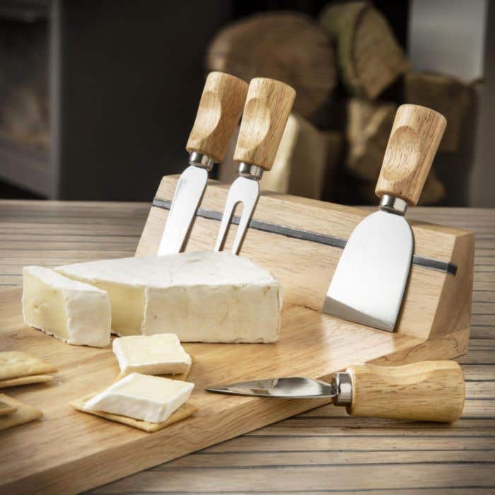 Rubberwood kaasplank Français [5-delig]