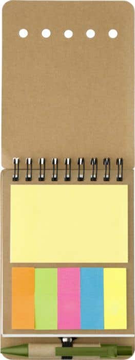 Notitieboek Rodrigo | Gerecycled | Gelinieerd | Sticky notes | Met pen