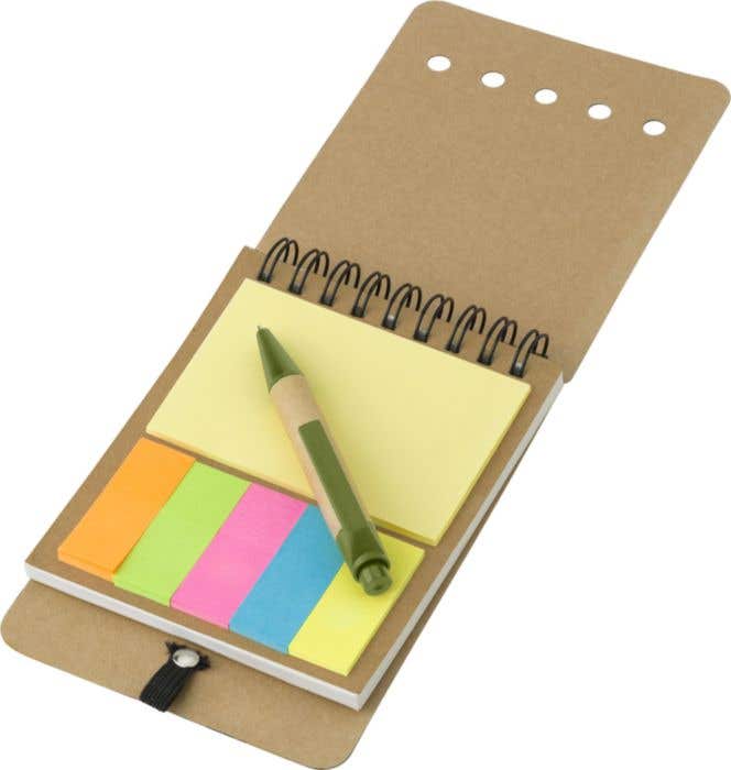 Notitieboek Rodrigo | Gerecycled | Gelinieerd | Sticky notes | Met pen