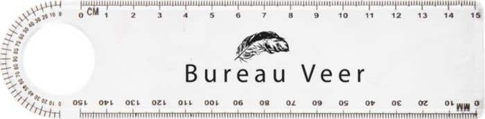 Liniaal met gradenboog [15cm]